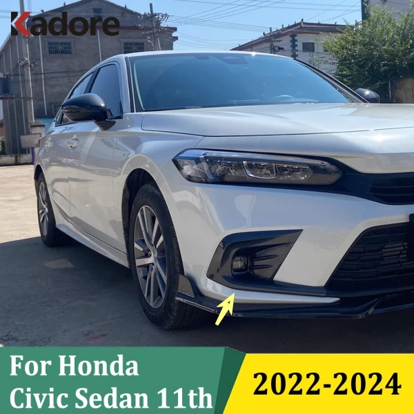 

Для Honda Civic Sedan 11th 2021 2022 2023 2024 передние противотуманные фары, накладка на брови, противотуманные фары, полоски лампы, наклейка, аксессуары