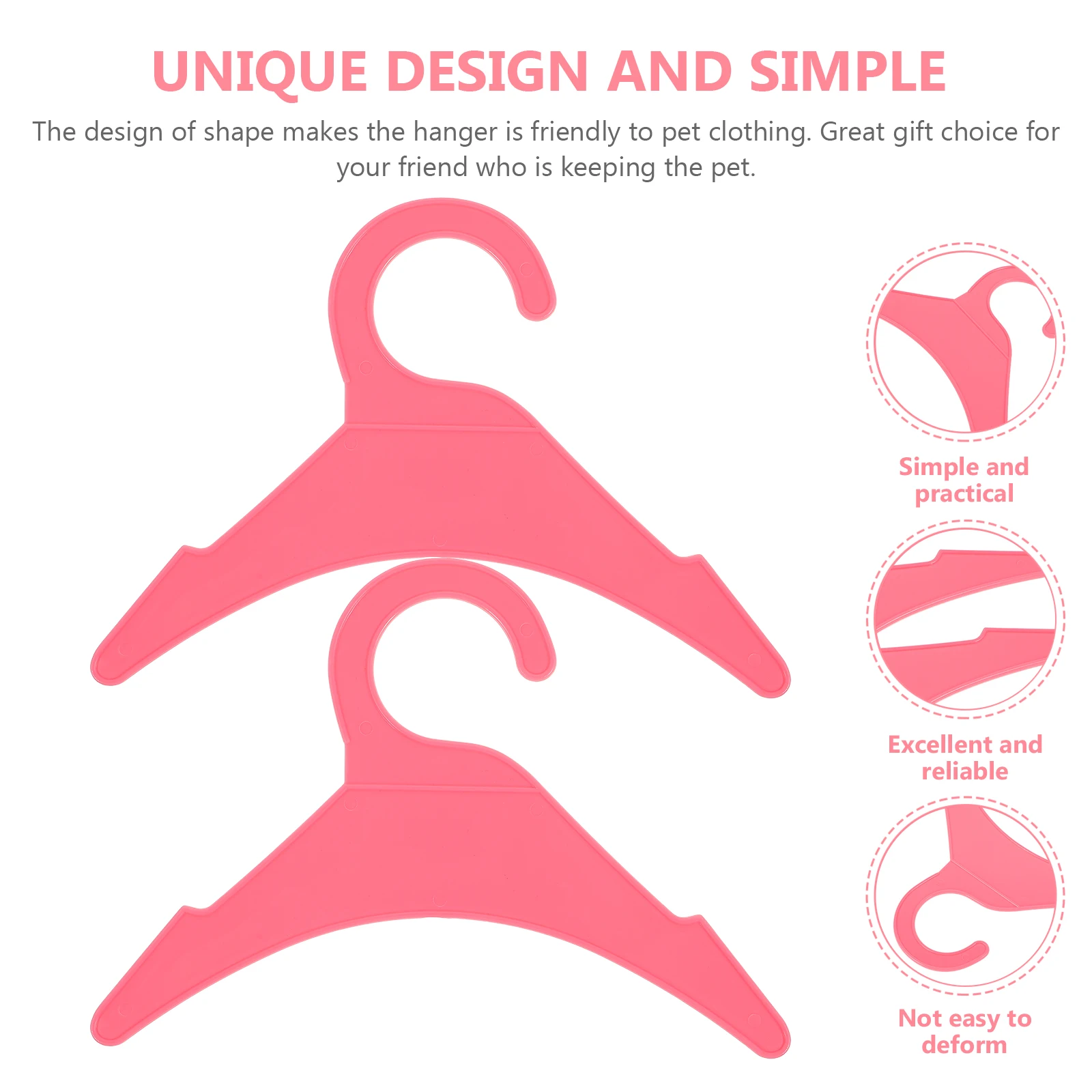 

10pcs Hanger Pink Clothes Hangers Large Pet Clothing Rack Plastic Puppy Hangers Dog Clothing Hanger for Cat Dog Wear