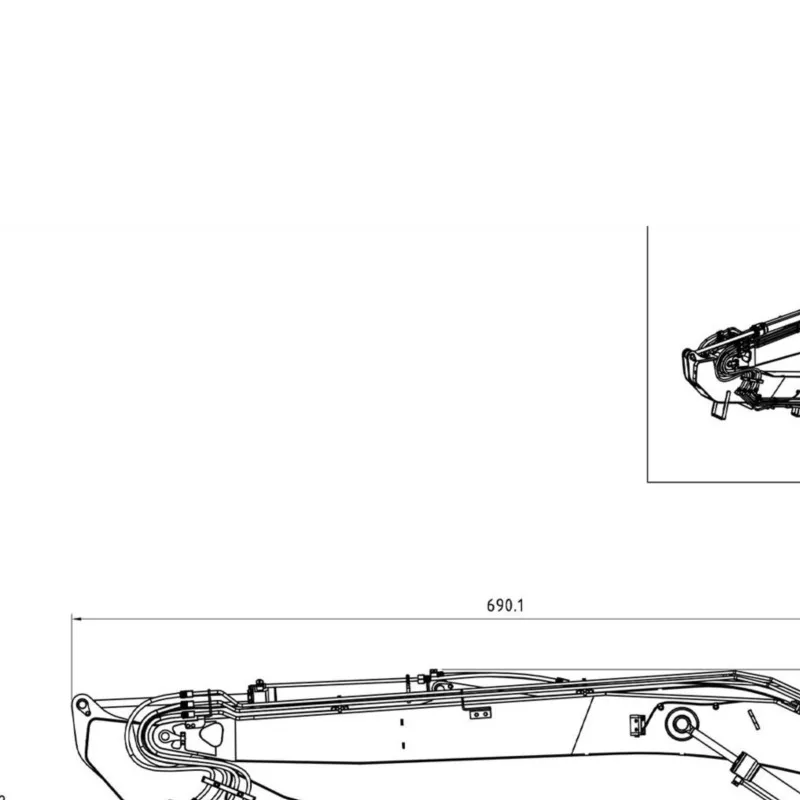 1/14 LESU Metal Long Arm for 7CH Valves RC Hydraulic Excavator LR945 DIY Remote Control Digger Model Upgraded Refit Parts