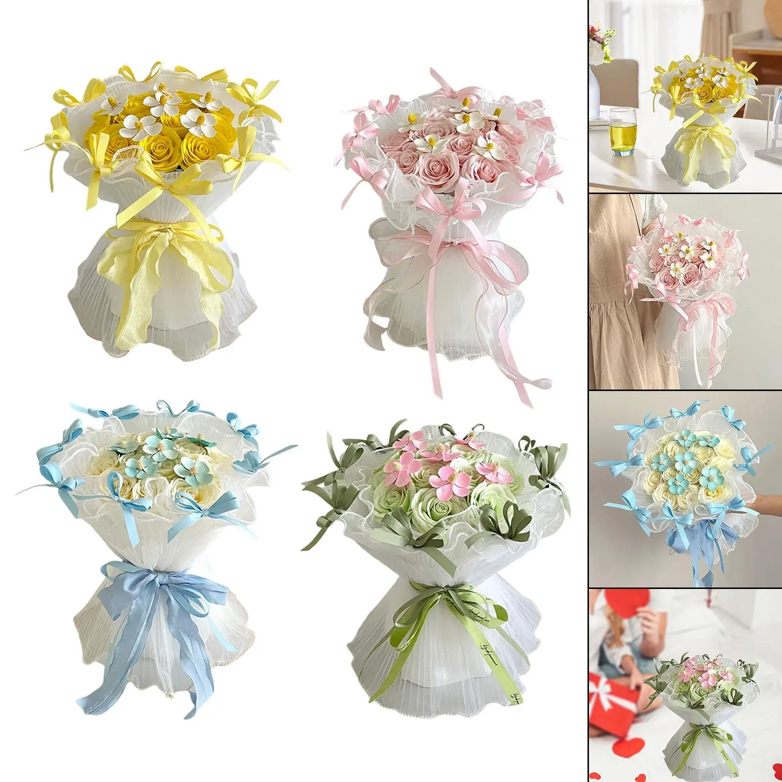 

Wedding Bouquet Lifelike Home Decor Fake for Bridesmaids Bride Thanksgiving