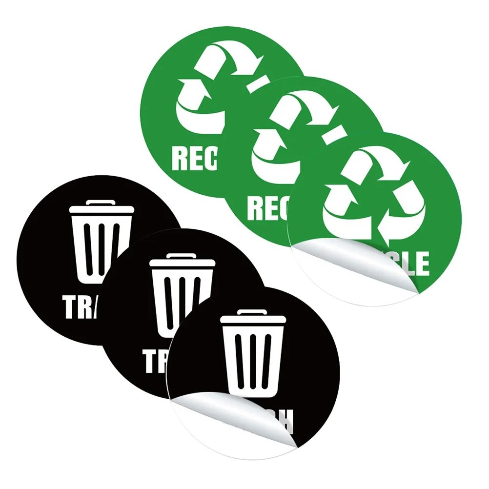 

1 set Garbage Sorting Set Reusable Waste Bin Labels English Letter Pattern Home Office Use Trash Can Decals Label Stickers Waste