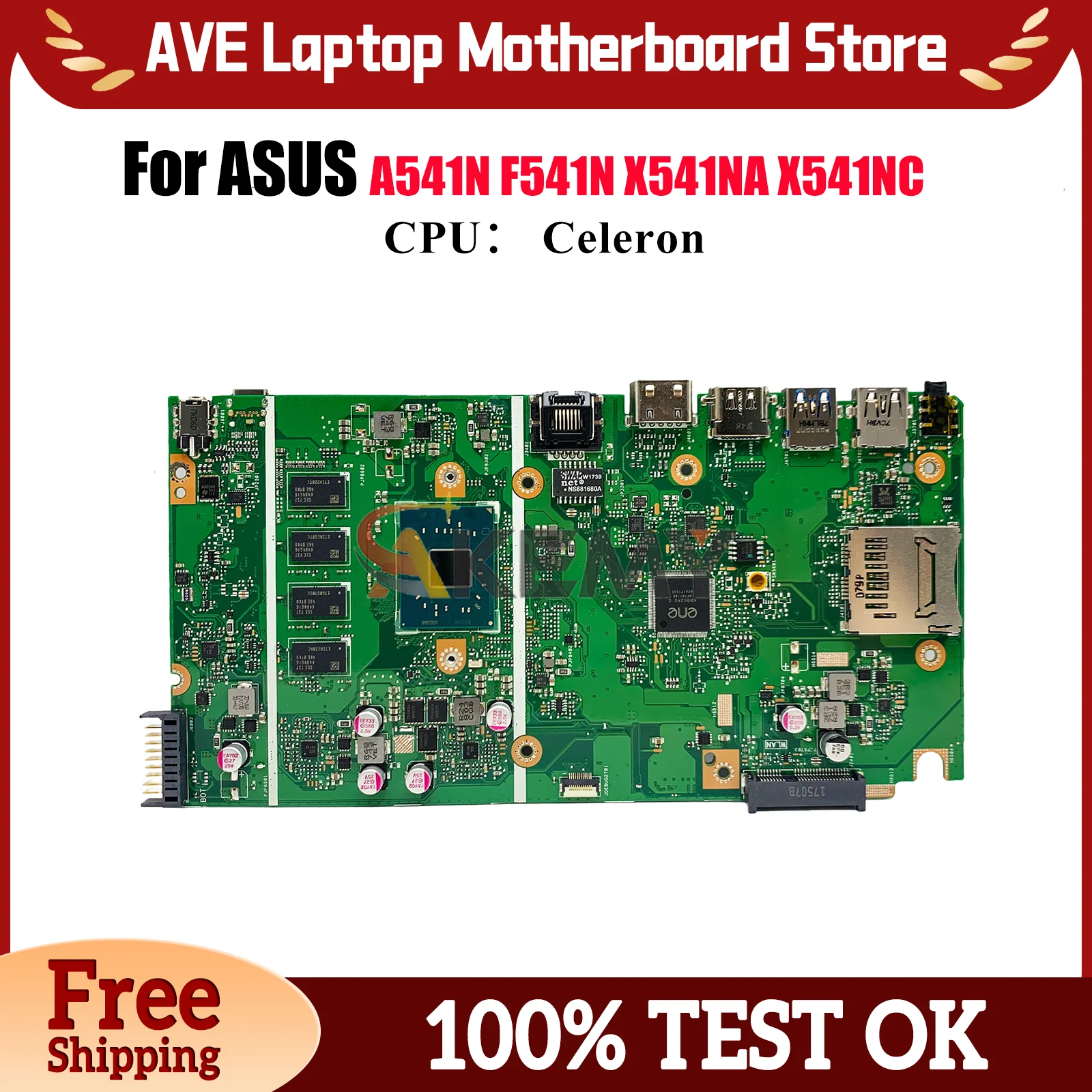 

X541NA Материнская плата для ноутбука ASUS VivoBook F541N X541NC A541N R541N X541NA X541N A541N Материнская плата для ноутбука с процессором Celeron stk
