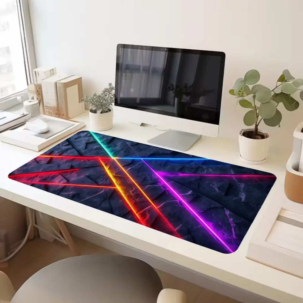 Oval-shaped base thickened mouse pad with laser design escritorio accesorios teclado mecânico accesorios para escritorio
