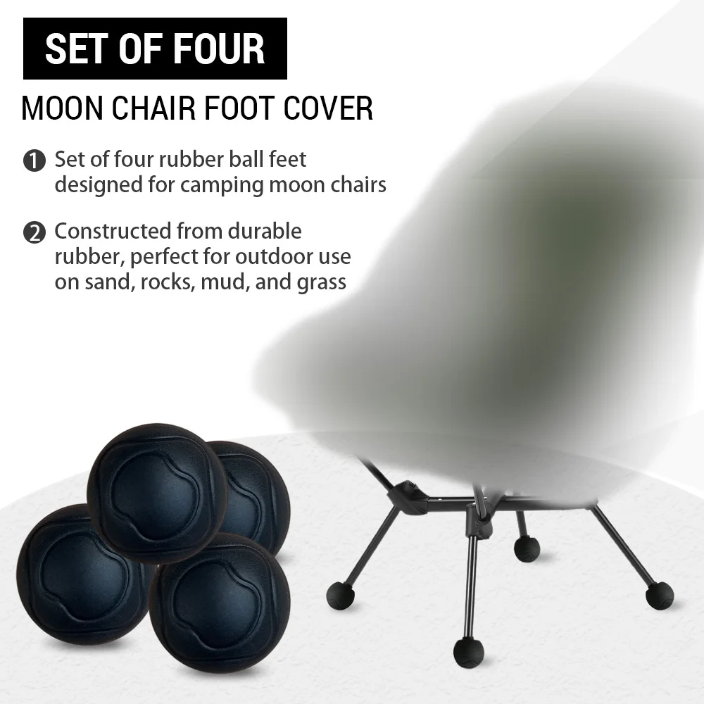 4Pcs Moon Chair Foot Cover Camping Chair Foot Protectors Stabilizing Rubber Ball Feet Pad Moon Chair Leg End Moon Chair Leg