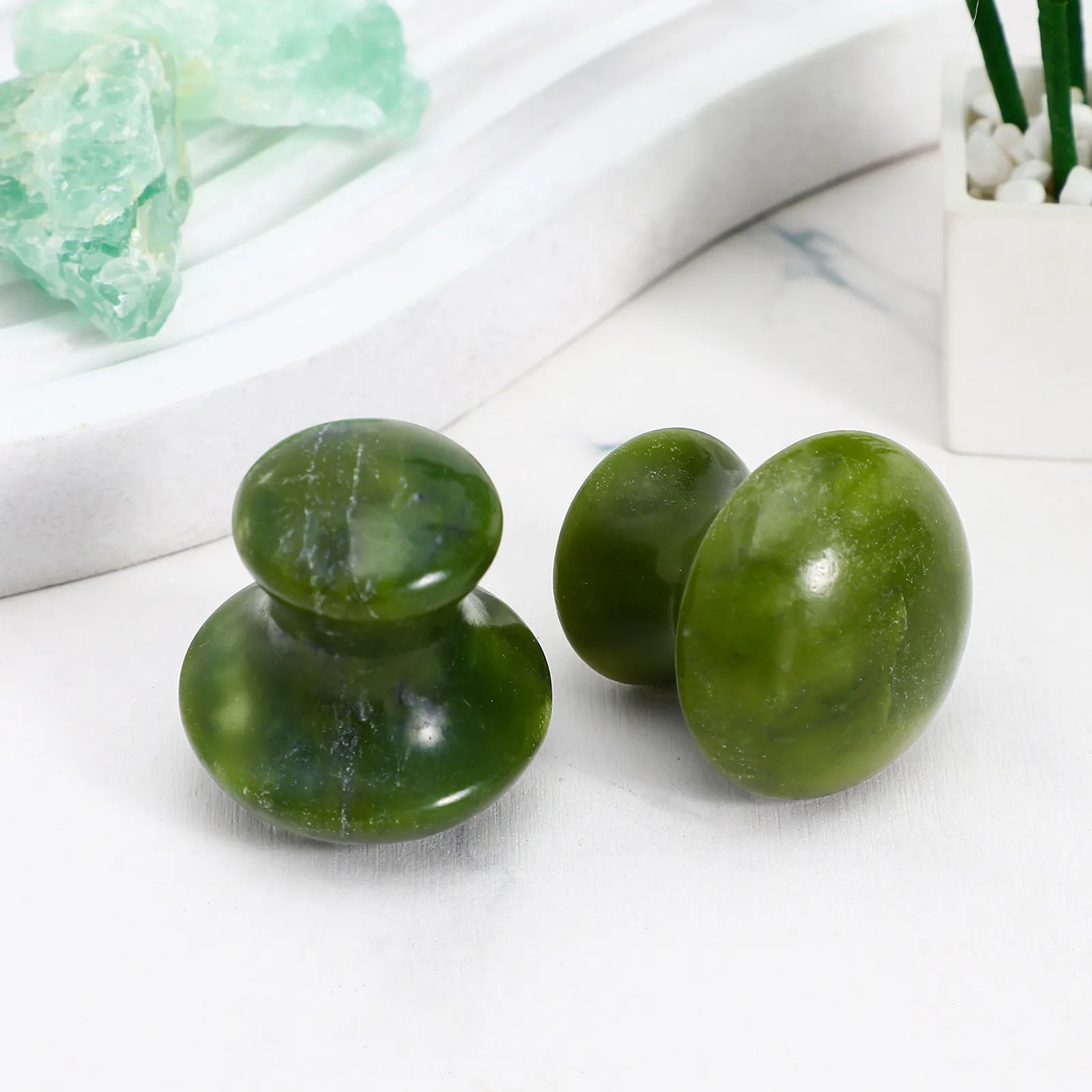 

2Pcs Facial Massager Mushroom Shape Stones Skin Massage Tool Detox Relaxing Beauty Supply Gua Sha Stone Massaging Stone
