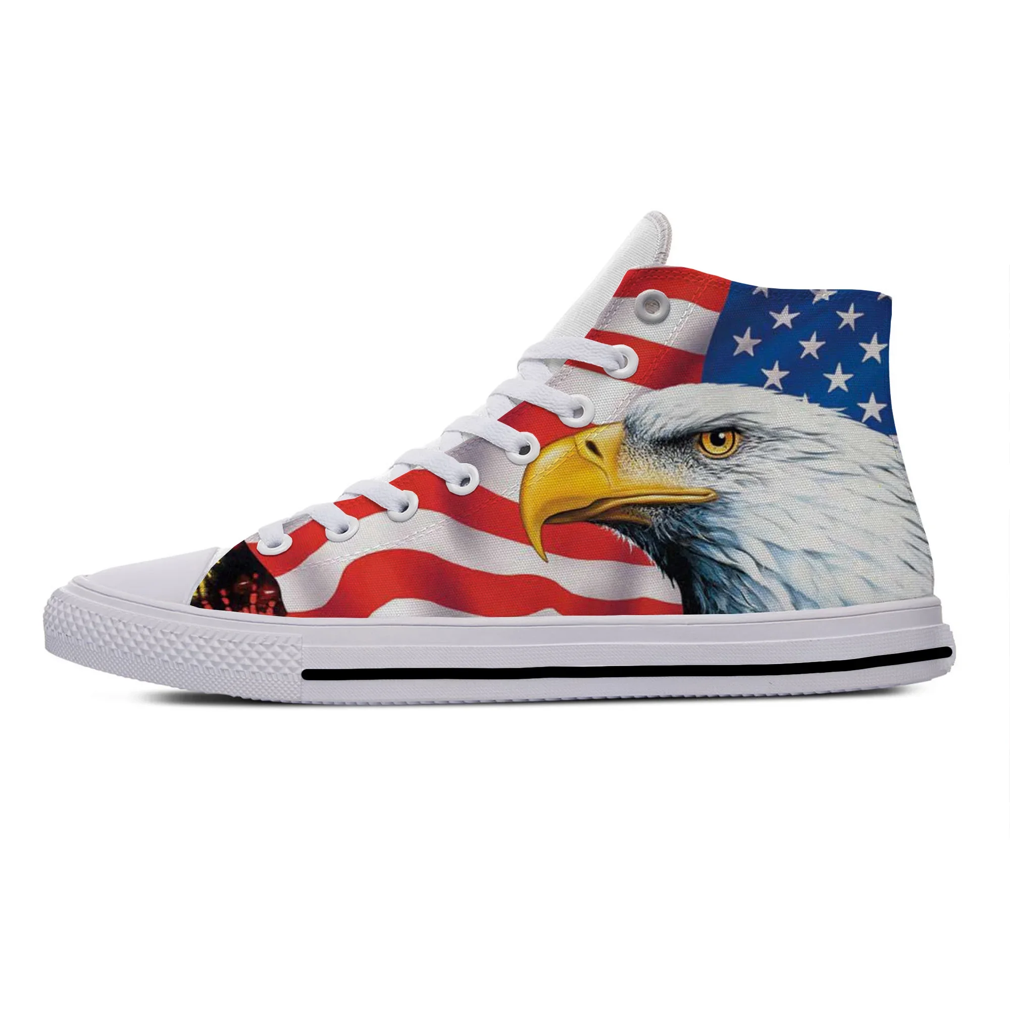 Hot USA US American America Flag Eagle Patriotic Casual Cloth Latest Shoes High Top Men Women Sneakers Classic Board Shoes