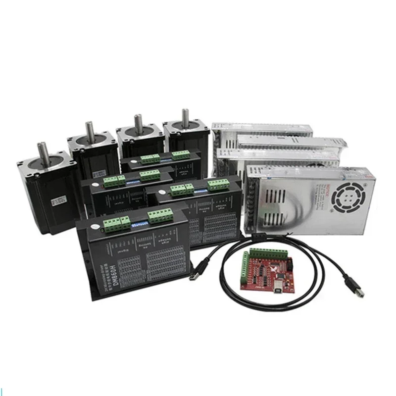 4 Axis CNC Router Lathe Kit Nema 34 Stepper Motor +DM860H Driver+MACH3 Breakout Board+Power supply