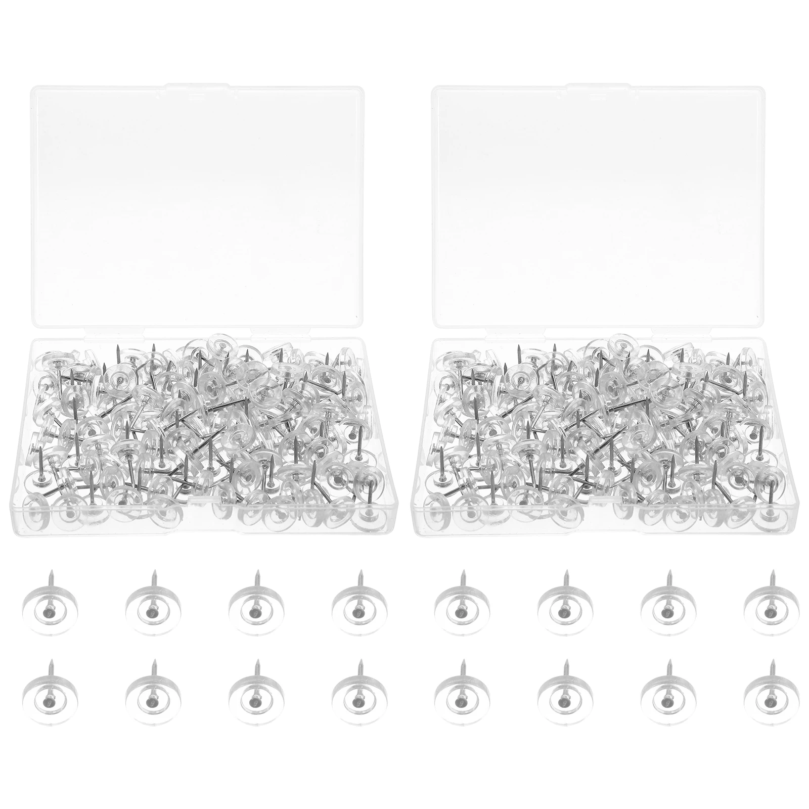 

300 Pcs Transparent Gear Cap Thumbtack Poster Board Wall Cork Hanging Stitch Bulletin School Office