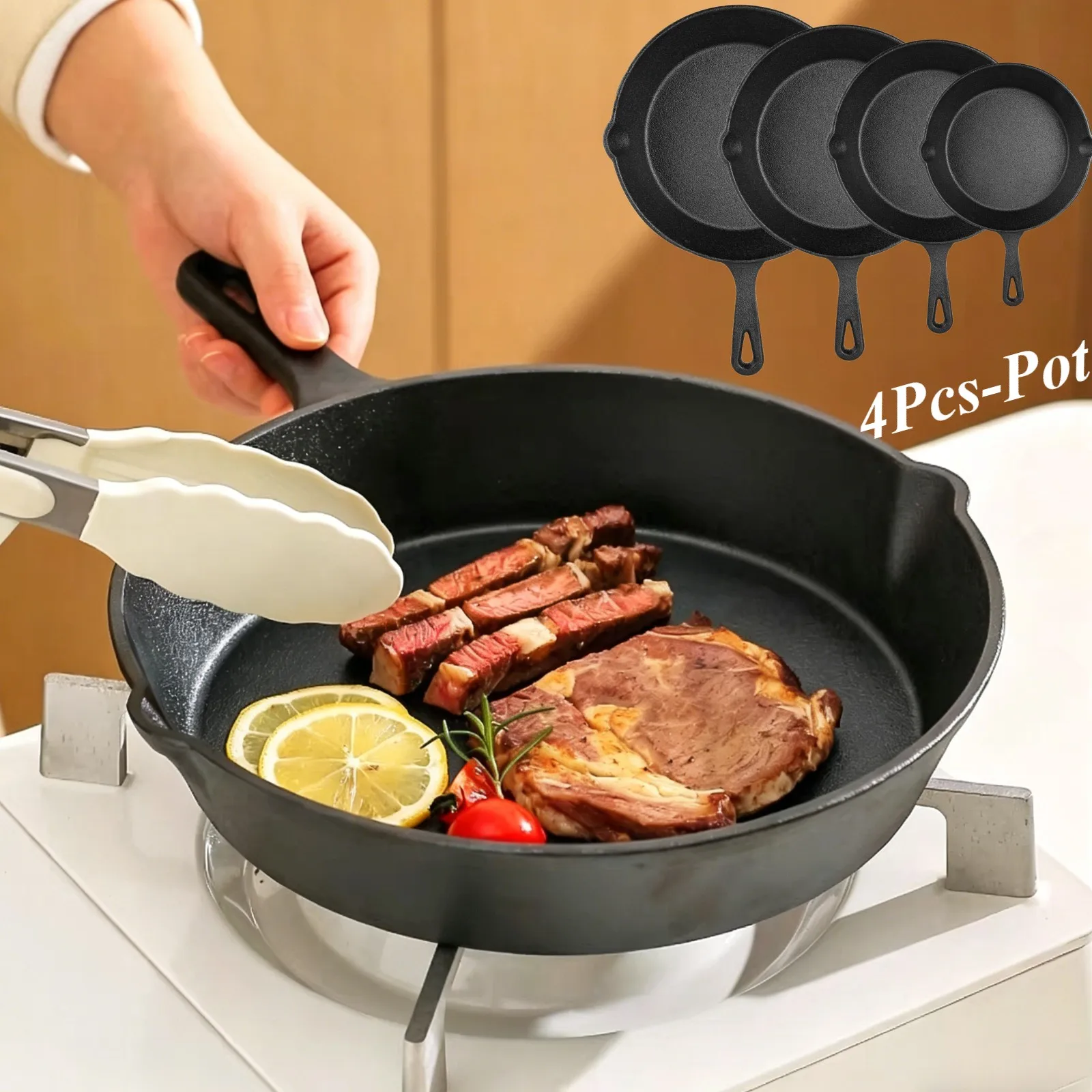 Poêle antiadhésive pour cuisine, casseroles à œufs et omelettes pour cuisinières à gaz, à induction, fours, camping en plein air, grillades et accessoires de barbecue
