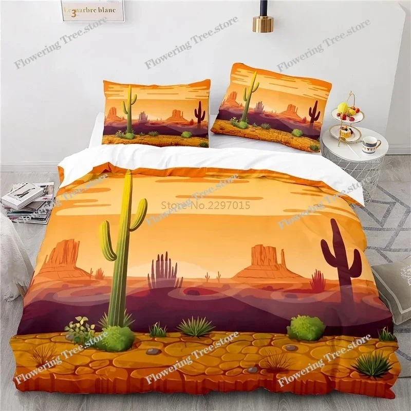 Desert Cactus Landscape Printed Bedding Set 3d Duvet Cover Sets Pillowcases Adult Children Twin Full Queen King Size Bedclothes