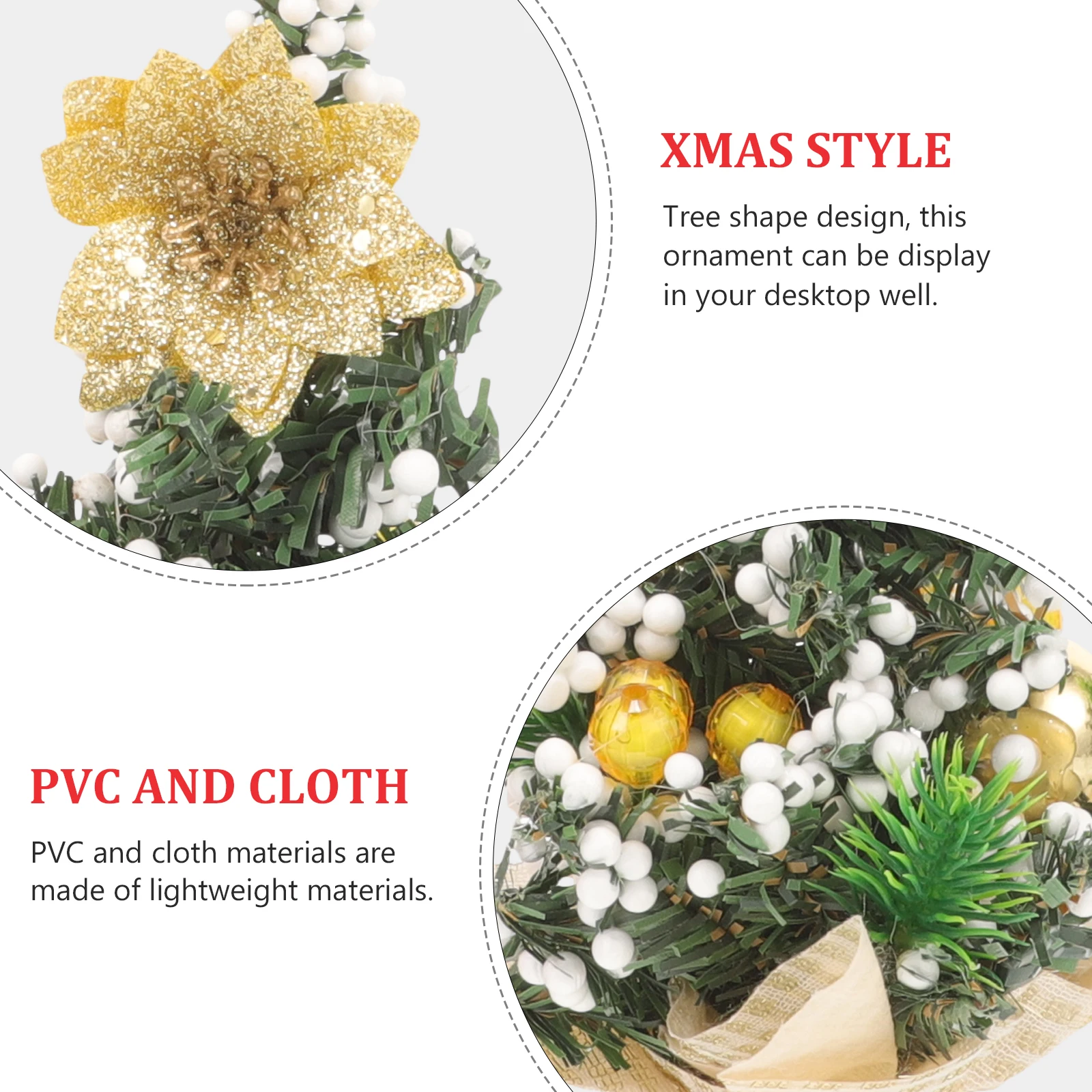 

3 PCS Mini Christmas Tree Decor Desktop Decoration Ornaments Tabletop Decorations