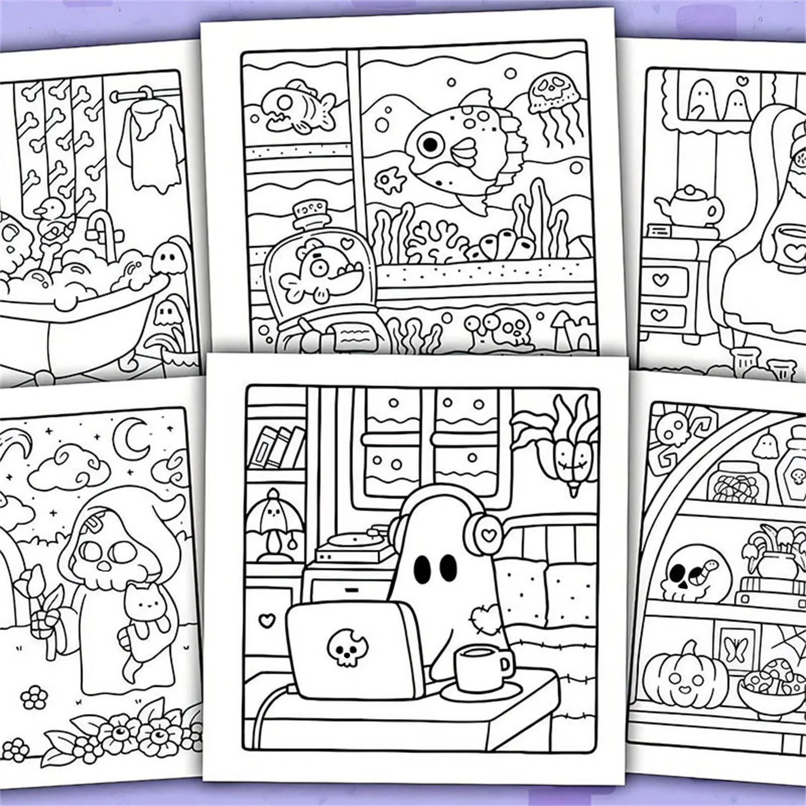 2024 New Coloring Book For Adults And Teens Featuring Adorable Creepy Creatures In Cozy Moments For Relaxation