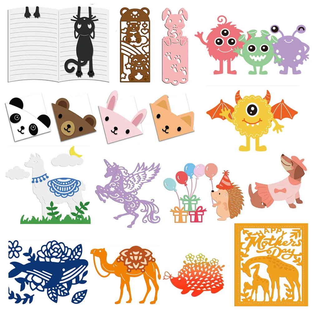 Animal Metal Cutting Dies Stencils Panda Bear Rabbit Cat Die Cutters for DIY Scrapbooking Christmas Card Making Album Decoration