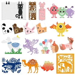 Animal Metal Cutting Dies Stencils Panda Bear Rabbit Cat Die Cutters for DIY Scrapbooking Christmas Card Making Album Decoration