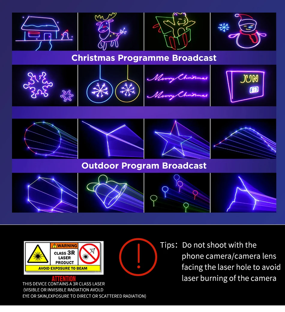 3D-Animation 3W 5W Laser-Lichtscanner DJ ILDA DMX Beam-Projektor Bar Club Disco Weihnachtsfeier Hochzeit Show-Licht – Detail 10