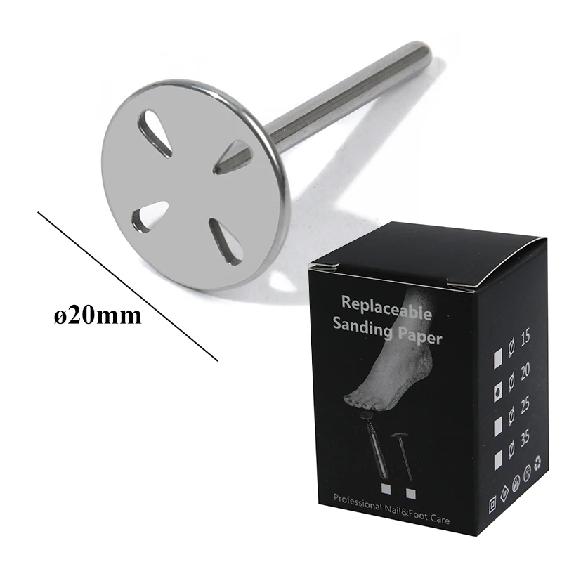 20/25/35mm 스테인레스 스틸 발 각질 제거용 네일 샌딩 페이퍼 디스크, 3/32인치 원형 금속 디스크 페디큐어 액세서리