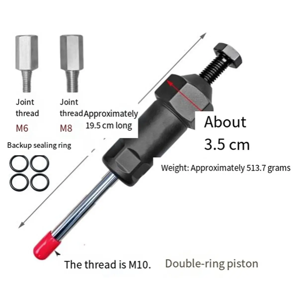 High-Pressure Grease Fitting Unclogging Tool 600psi Carbon Steel Spiral Pressure Design for Blocked Lubrication Lines