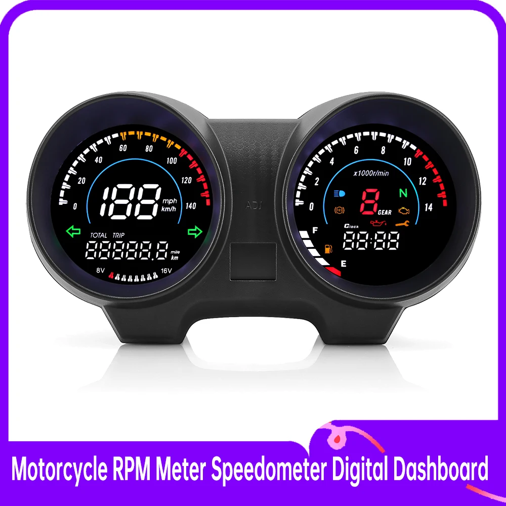 NEW LED RPM Meter Speedometer Digital Dashboard Electronics Panel for Motorcycle Brazil TITAN 150 Honda CG150 Fan150 2010 2012