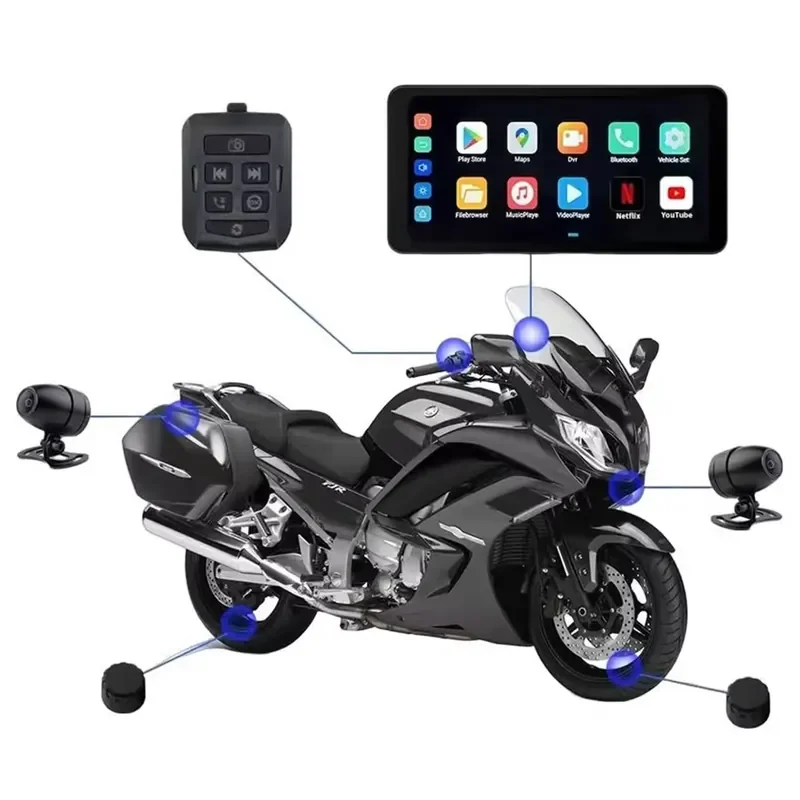 6.3 Inch Linux System Motorcycle Wireless Carplay Android Auto Navigation Dashcam Motor Touch Screen With Waterproof