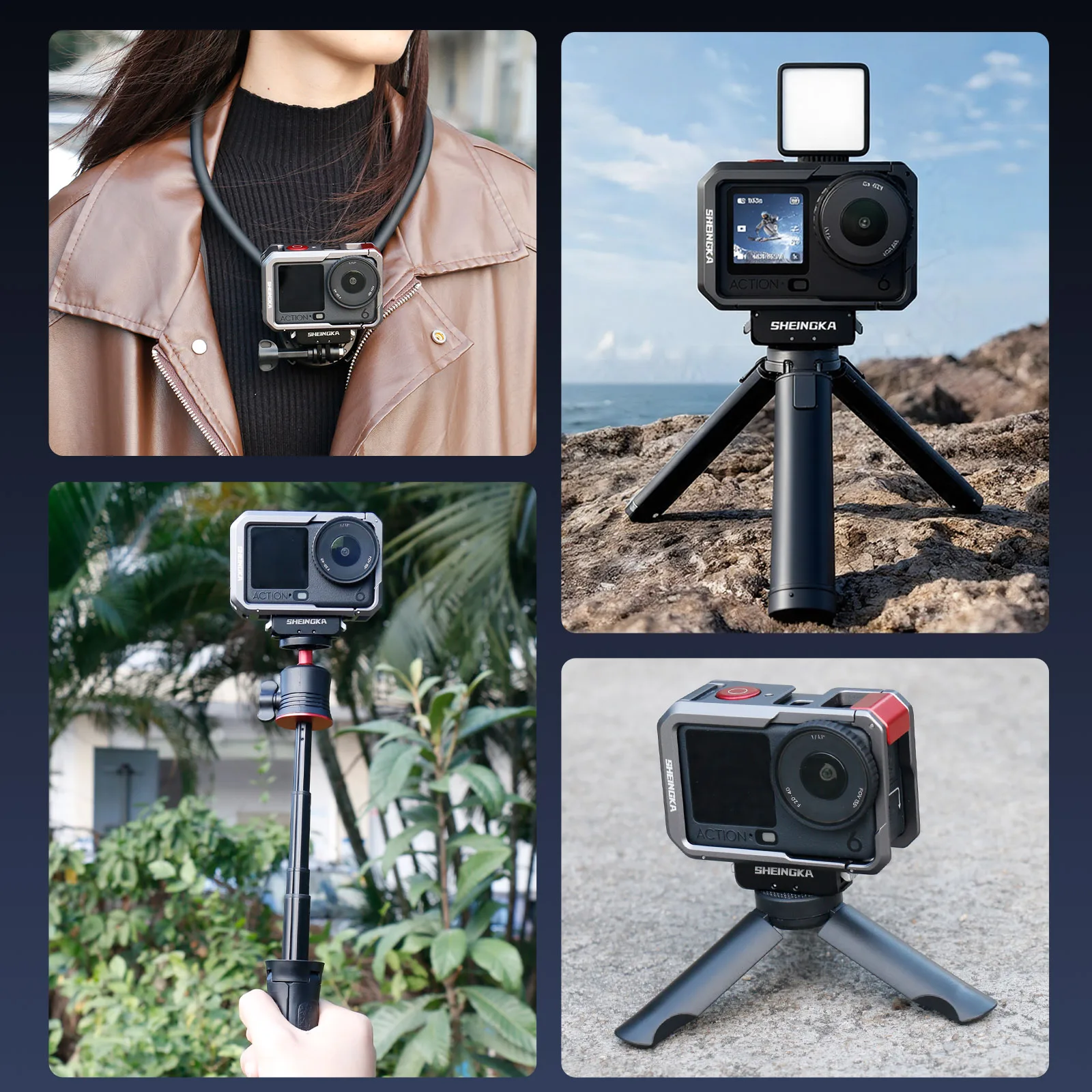 

Multifunctional Metal Frame Expansion Adapter Mount for dji osmo action6 Action Camera Accessories