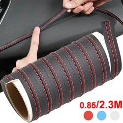 Car Interior Moulding Trim Self-adhesive Dashboard Leather Decorative Line Red Blue DIY Braid Strip Car Decoration 0.5/2M