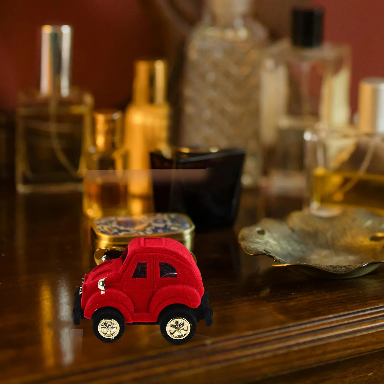 لطيف سيارة خاتم مربع المشاركة اقتراح حالة عيد الحب مجوهرات الزفاف عرض حارس القرط صندوق مجوهرات الدائري