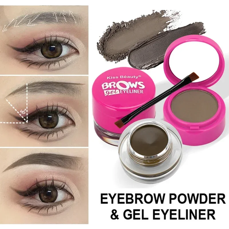 Matte Eyeliner Eyebrow Gel Waterproof Long-lasting Sweatproof High Pigment Eyebrow Enhancers Cream Makeup Cosmetics with Brush