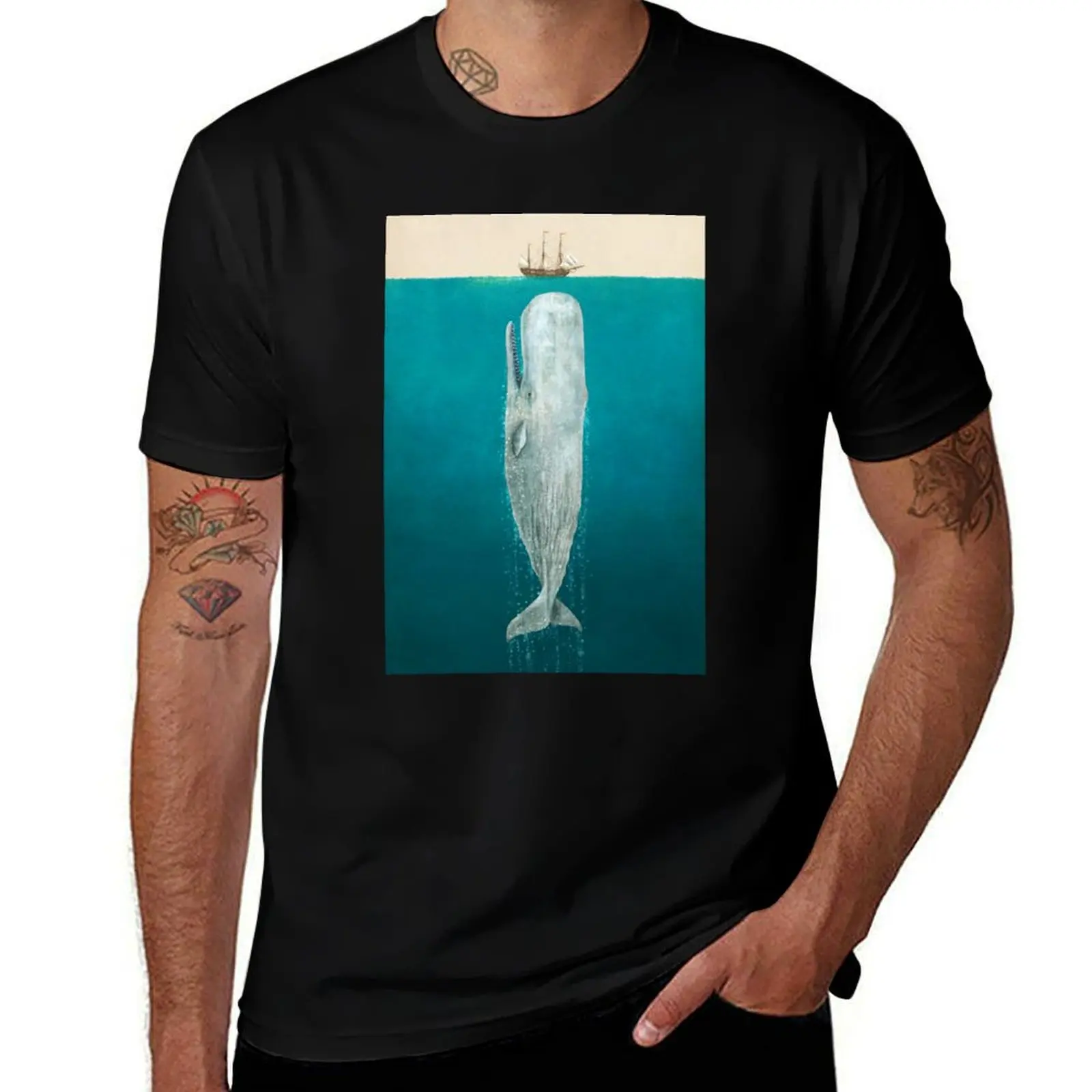 The Whale - Full Length - colour option T-Shirt Light Athletic Short Sleeve Tee Shirt T-Shirt
