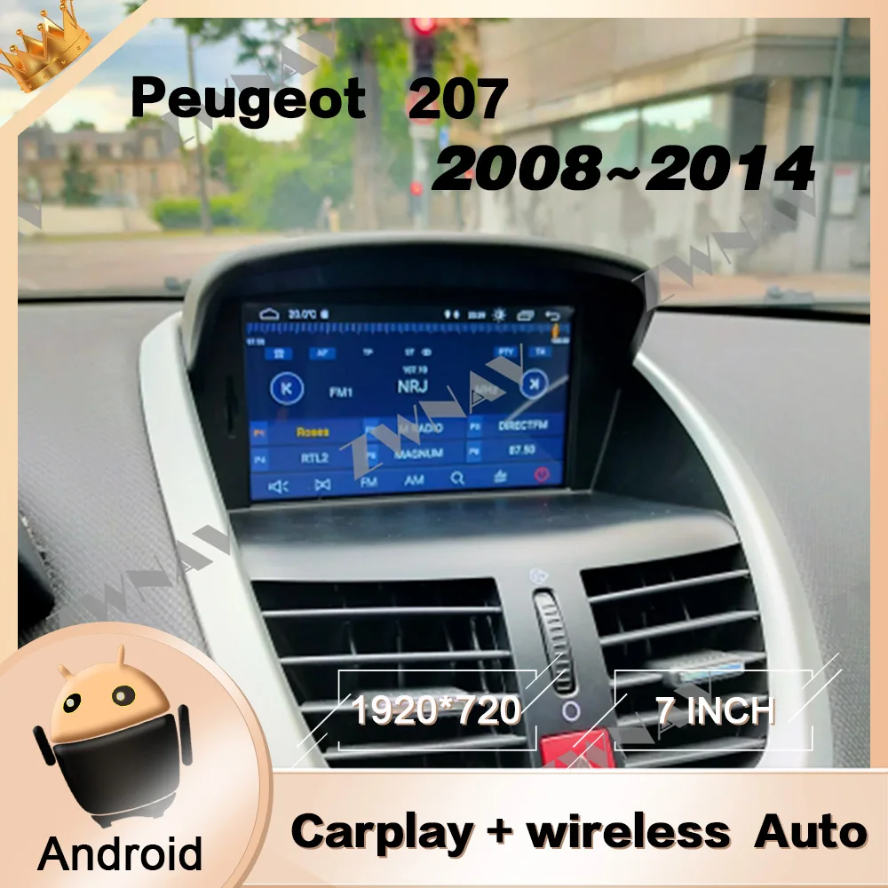 

Автомобильный центральный мультимедийный экран 2 Din Android для Peugeot 207 2008-2014 автомобильное радио с Bluetooth стерео приемником CD-плеер