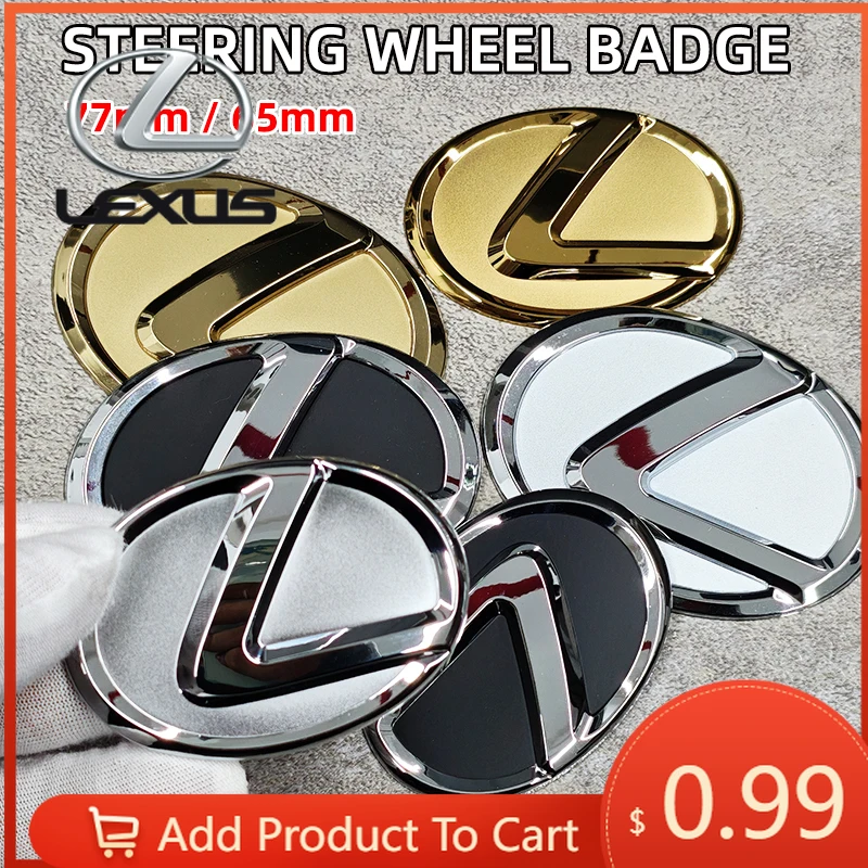 

Interior Stickers 65mm 77mm Steering Wheel Emblem Cover Sticker Car Badge For Lexus ES240 ES250 ES350 IS250 IS300 RX270 GS NX300