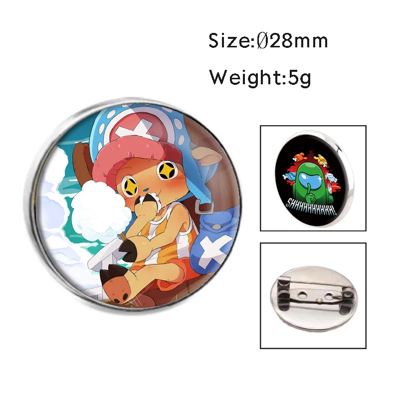 Wholesale One Piece Anime Badge Crystal Gem Brooch Pirate King Accessory Pendant Jewelry Pin Anime Merchandise Crystal Stone - view 4
