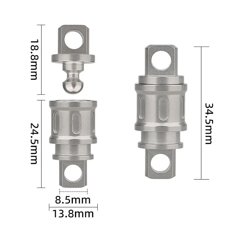 FEGVE EDC TC4 CNC Quick Release Swivel Keychain Buckle Portable Double with Keyrings