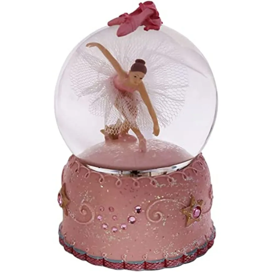 Ballerina Girl Swan Lake Rotate Musical Snow Globe with Automatic Snowfall and Colorful Lights Swan Lake