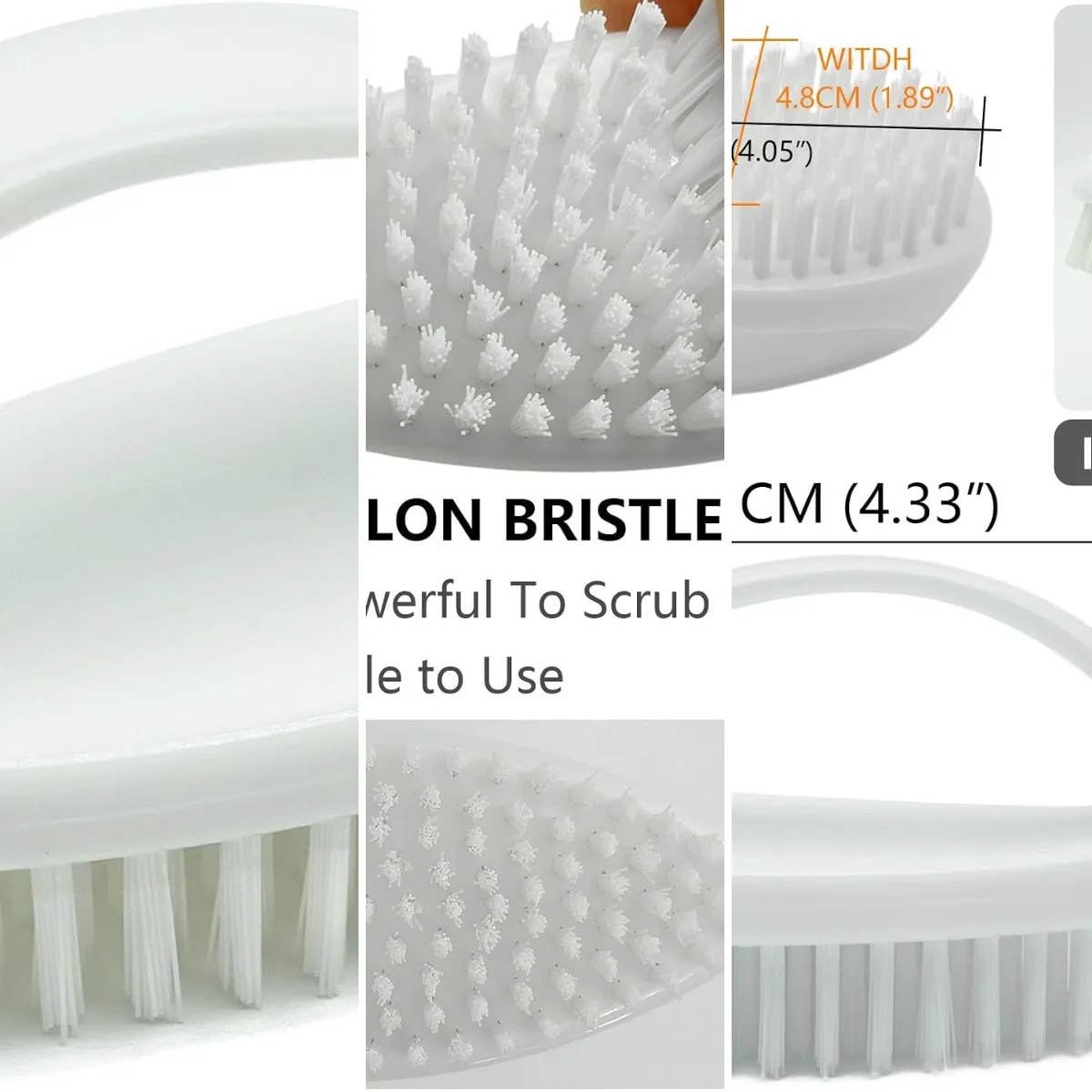 Small Scrub Brush with Stiff Nylon Bristles Heavy Duty Cleaning Brush | Good for Household Use, Like Bathroom, Kitchen, Grout, T