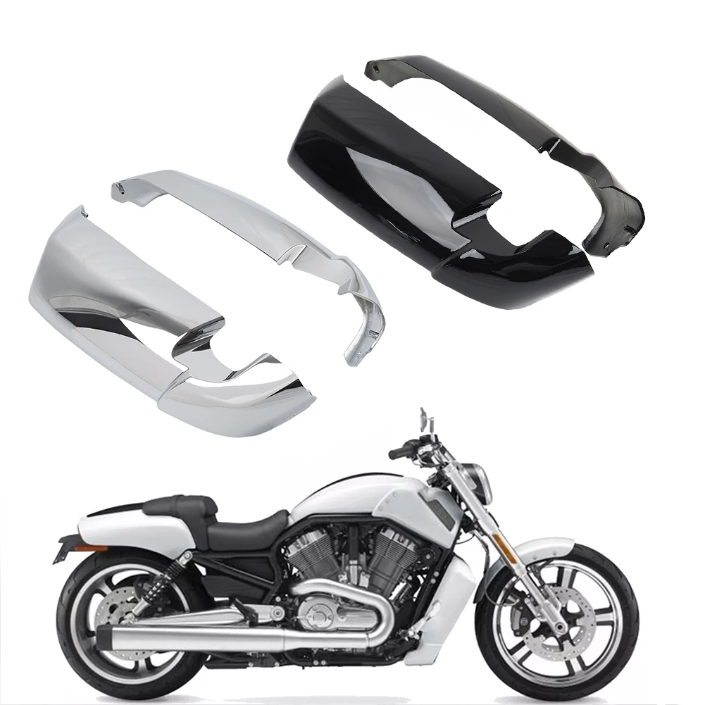 2X Motorbike ABS Radiator Side Covers Engine Shrouds Protective Guard Gloss Black/Chrome For Harley VRSCF V-Rod Muscle 2009-2017
