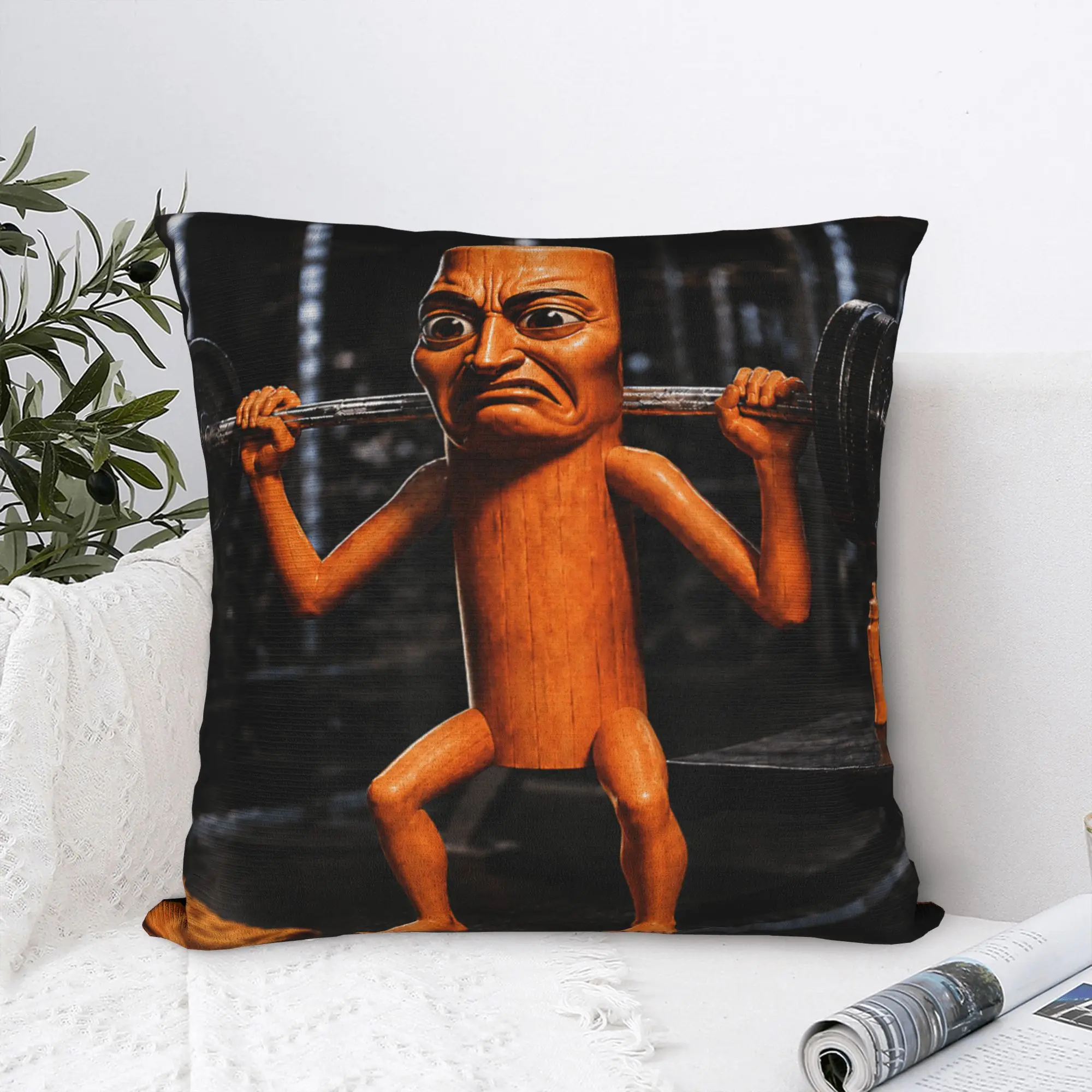 Disgusting Gym Tung Tung Sahur Workout Meme Humor Fitness Pillow Cover Comfy Cushion Cover Pillow Case For Office Car Home Decor