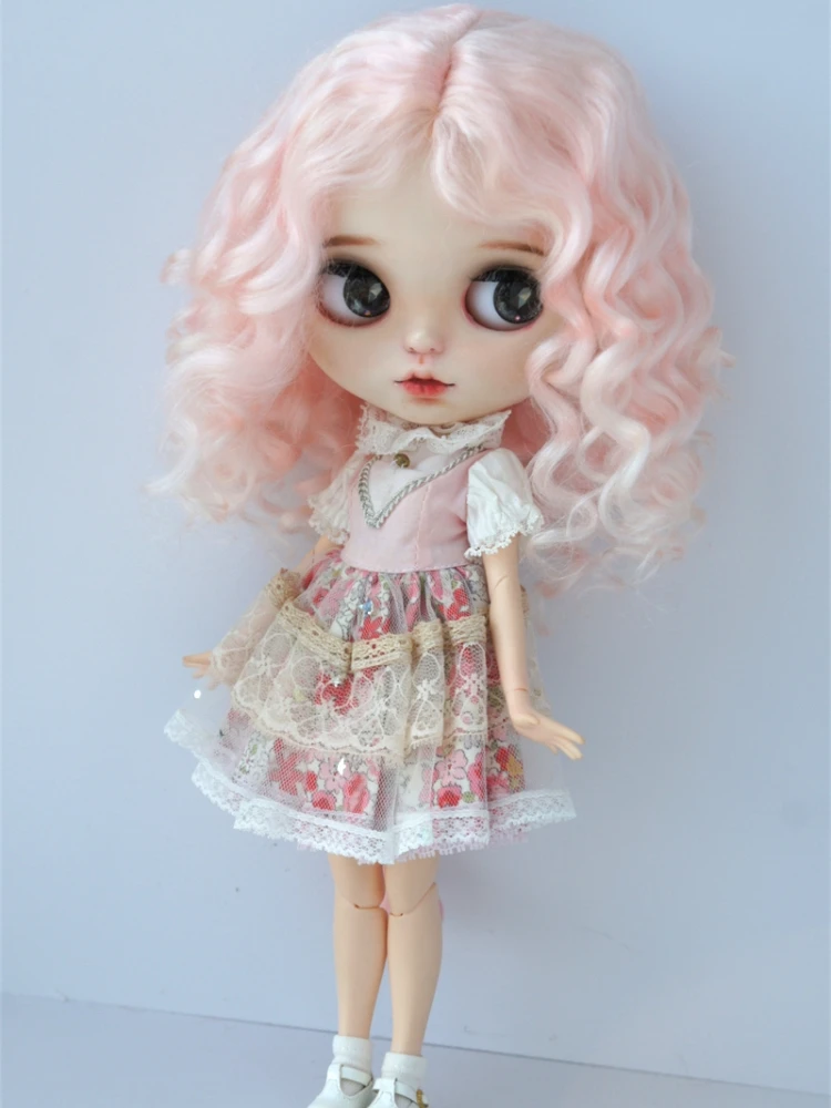 JD039L 9-10inch 10-11inch Longest French Curl soft wave 100% Combed Mohair BJD Wigs  Qbaby Blythes Common sizes doll Accessories