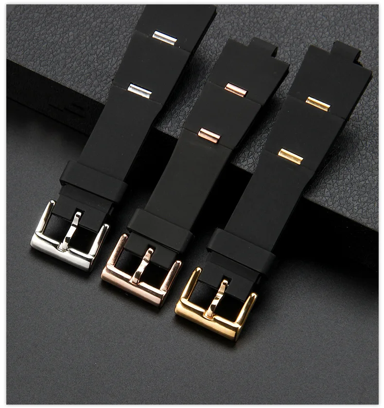 For BVLGARI ALUMINIUM 8mm Convex Watch Strap Band 8* 22mm 8*24mm Foldable Wristband Rubber Replace Accessory Bracelet with Tool