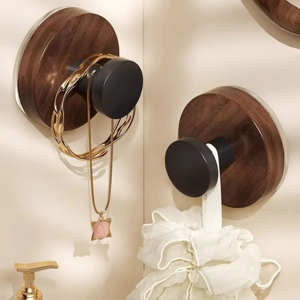 

12pcs No-Drill Design Imitation Wood Door Hook Wall-Mounted Self-adhesive Storage Rack Removable Vintage Coat Hanger