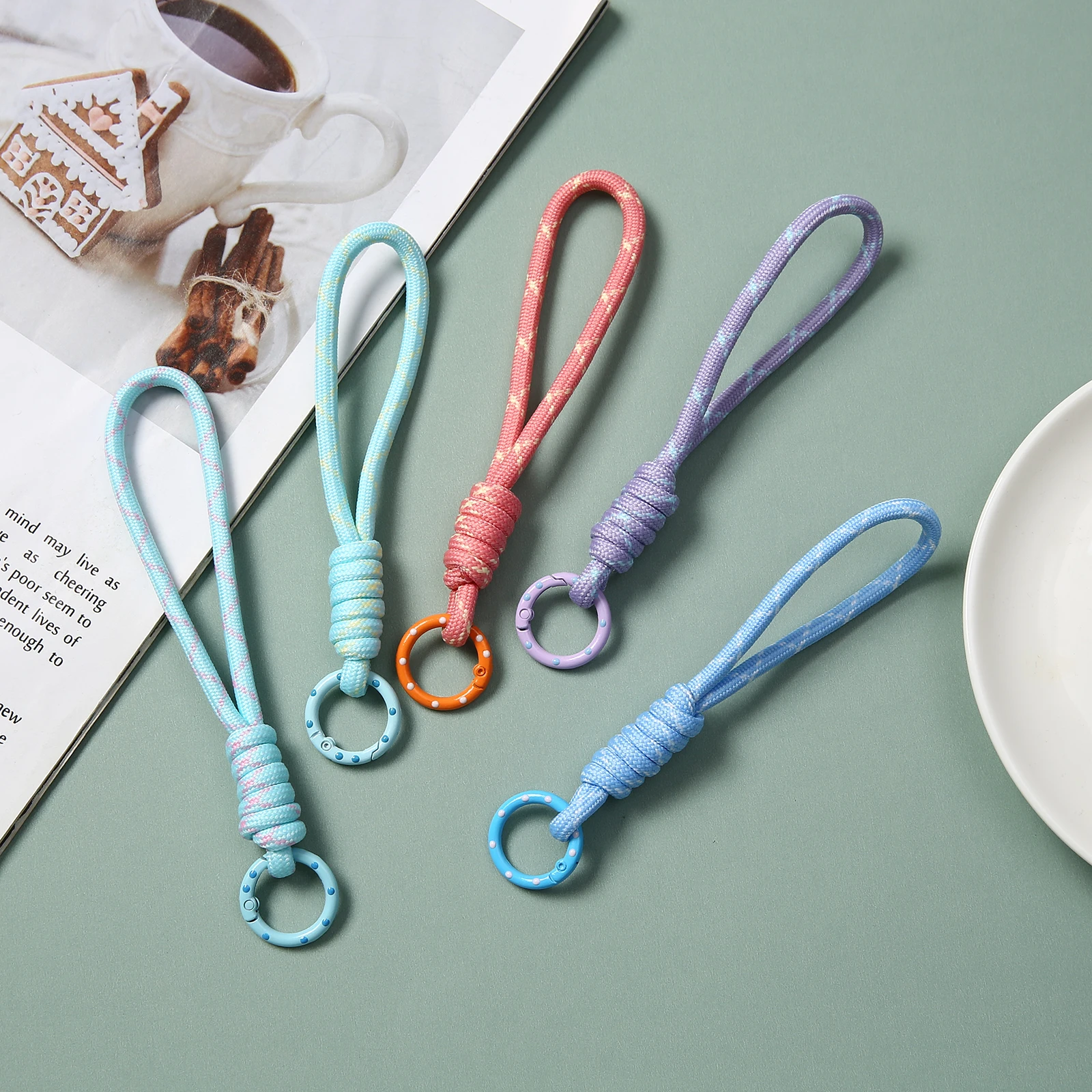 1/2/5/10/20 قطعة المفاتيح الإبداعية للهاتف المحمول الحبل مكافحة خسر عقدة حبل حزام حلقة رئيسية الرجال النساء Diy بها بنفسك مفتاح الملحقات #1