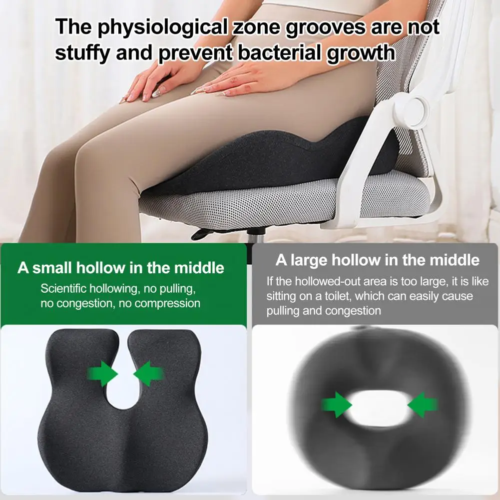 Seat Cushion for Tailbone Pain Relief Contour Cushion Memory Foam Cushion for Long Sitting Hours Tailbone Pain Relief Seat