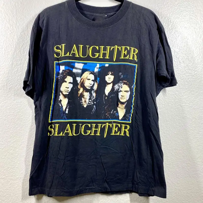 Vintage 1990 Slaughter Stick it To Ya Tour Rock Band Concert  T shirt TN0262