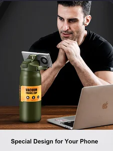 Termos portátiles con paja 304 tazas térmicas de acero inoxidable tazón de café tazón deportivo frascos de aspiración fría y botella de agua caliente 6 mejores ventas Kawaii Thermos - №1