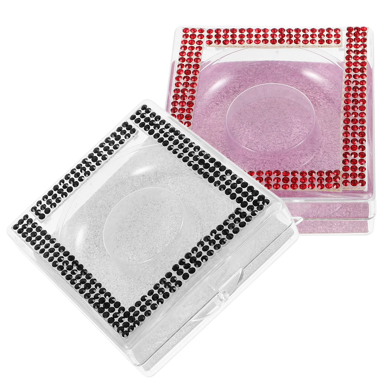 

2Pcs Portable Eyelash Storage Box Compact Lightweight False Lash Holder Travel Friendly Durable Plastic Organizer