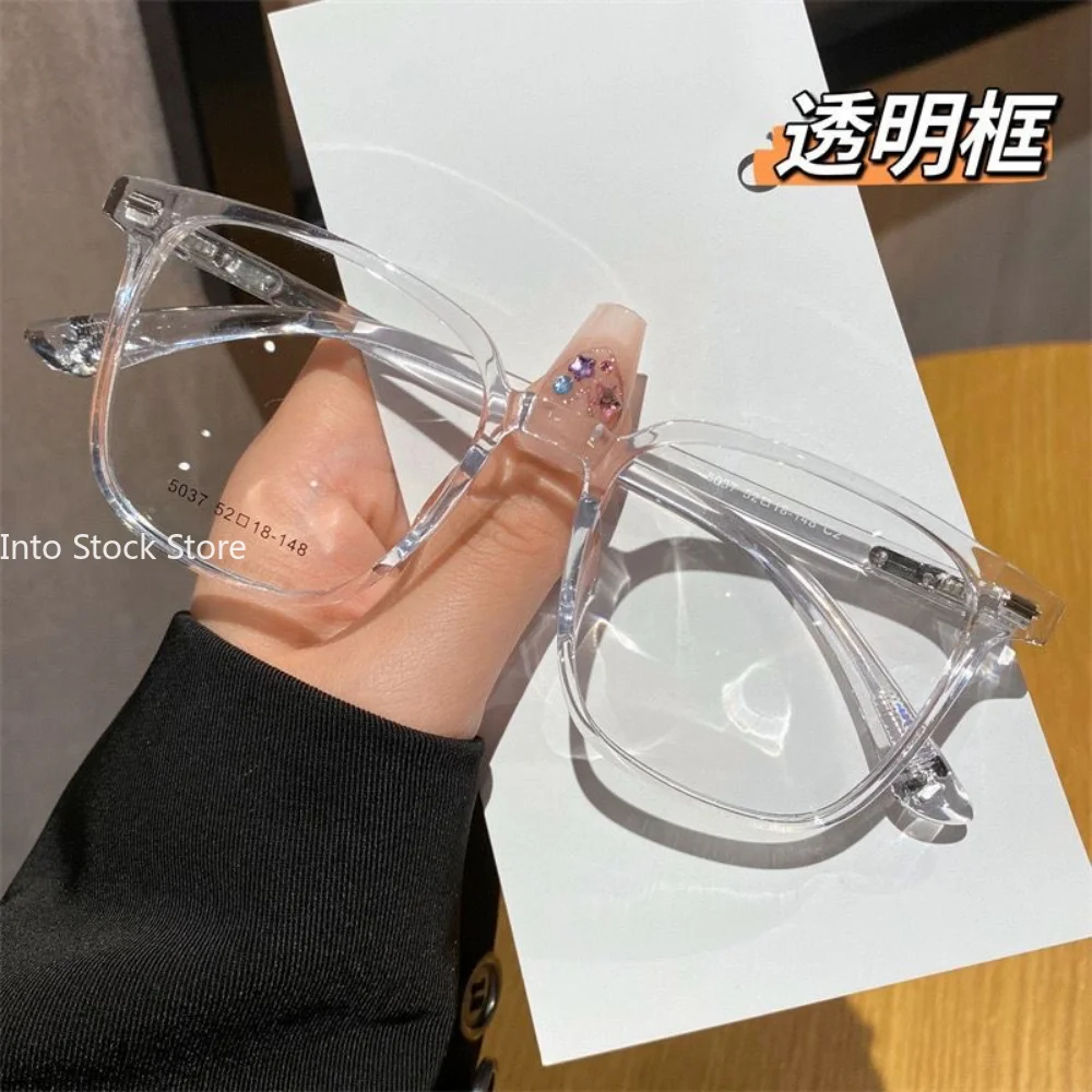 Anti-Blue Light Glasses for Women Men Transprent Big Square Frame Blue Light Blocking Computer Eye Protection Glasses Googles