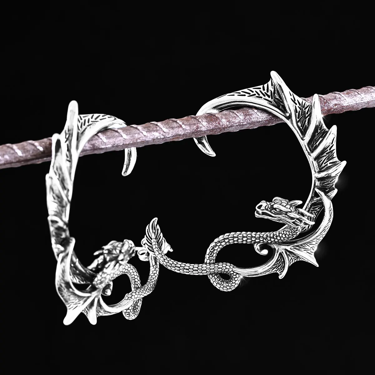

Fashion Stainless Steel Personalized Dragon Wings Hanging Earrings Without Earholes Unisex Never Fade Teen Jewelry Gift