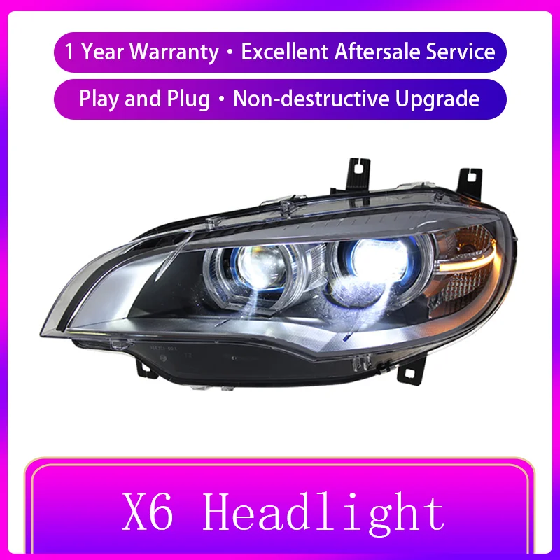 Car Accessories Styling For BMW X1 E71 2008-2014 Front Lamp DRL Headlight Turn Signal Highlight LED Bulbs Projector Lens Auto