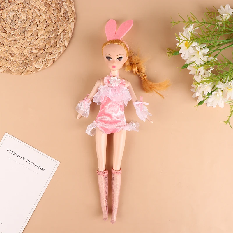 

1Set Fashion Dolls Clothes Short Sleeve Shorts Sexy Bunny Dress Headband Stockings Party Uniform For 30CM Doll