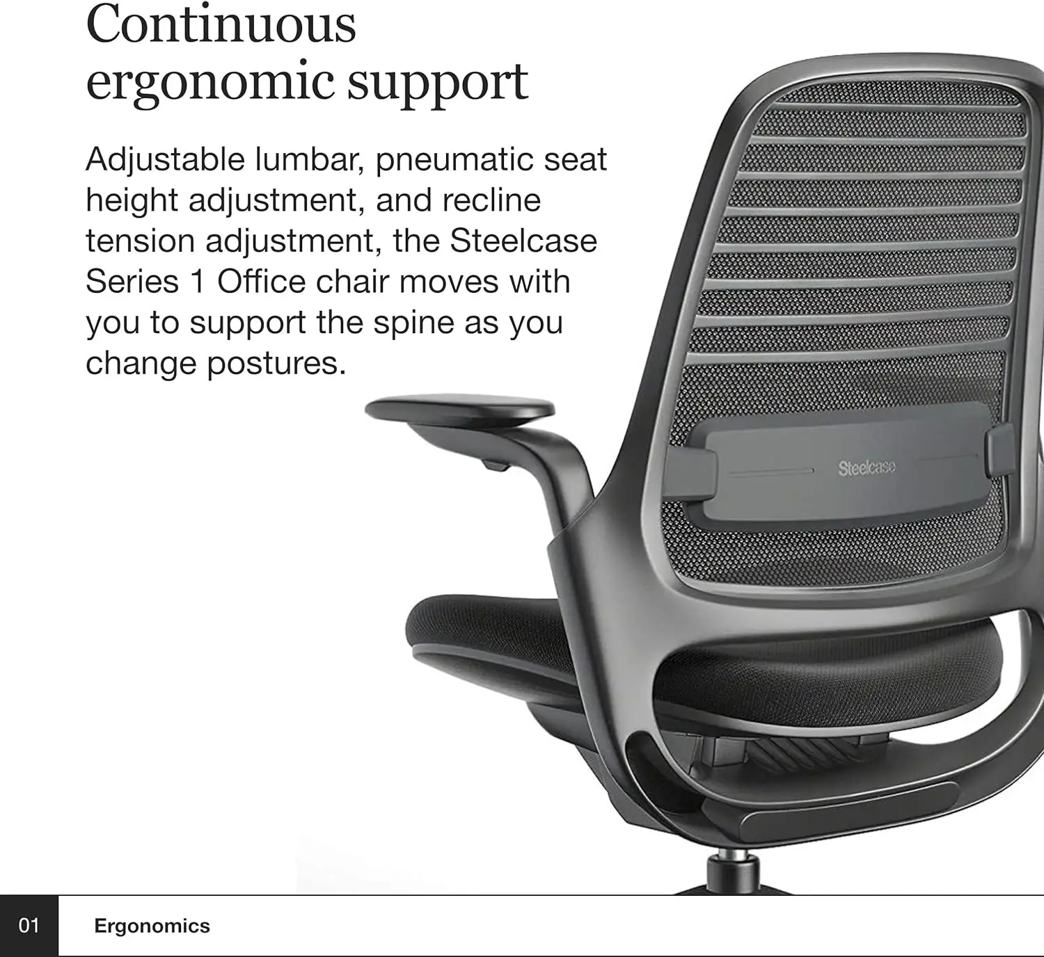 Series 1 Office Chair - Ergonomic Work Chair with Wheels for Carpet - Helps Support Productivity