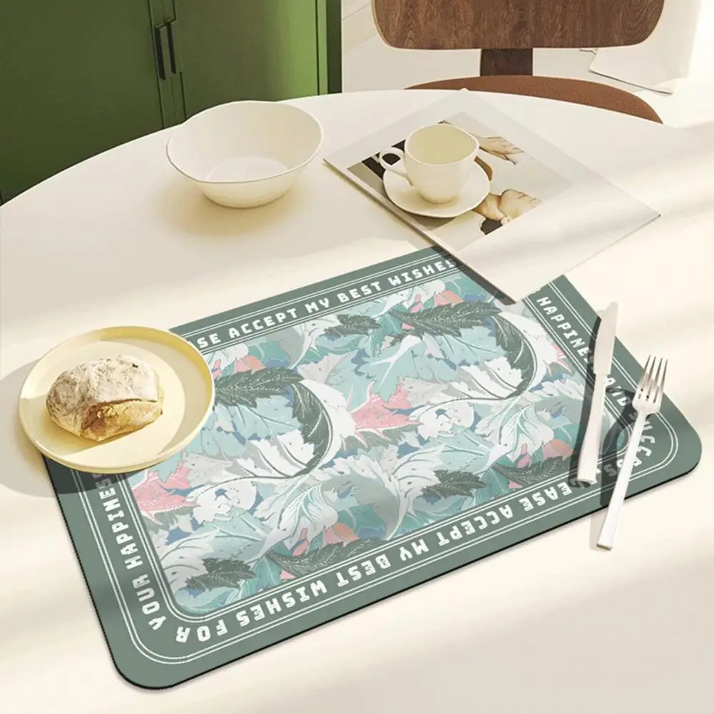 

Wipeable Placemats Waterproof Vintage Flower Placemats Non-slip Pvc Insulation for Dining Table Protection Kitchen Supplies Pvc